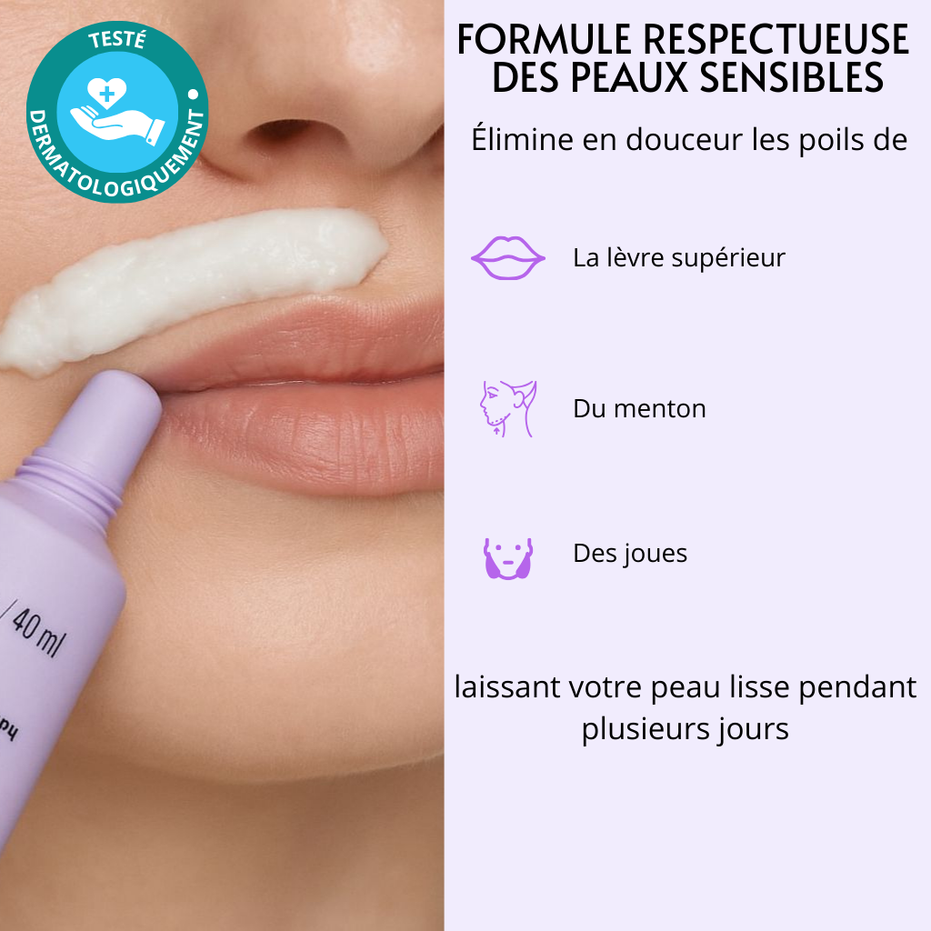 Crème dépilatoire visage Elva.